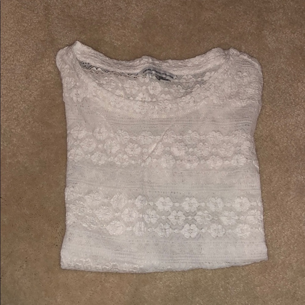 Sheer white top with detail